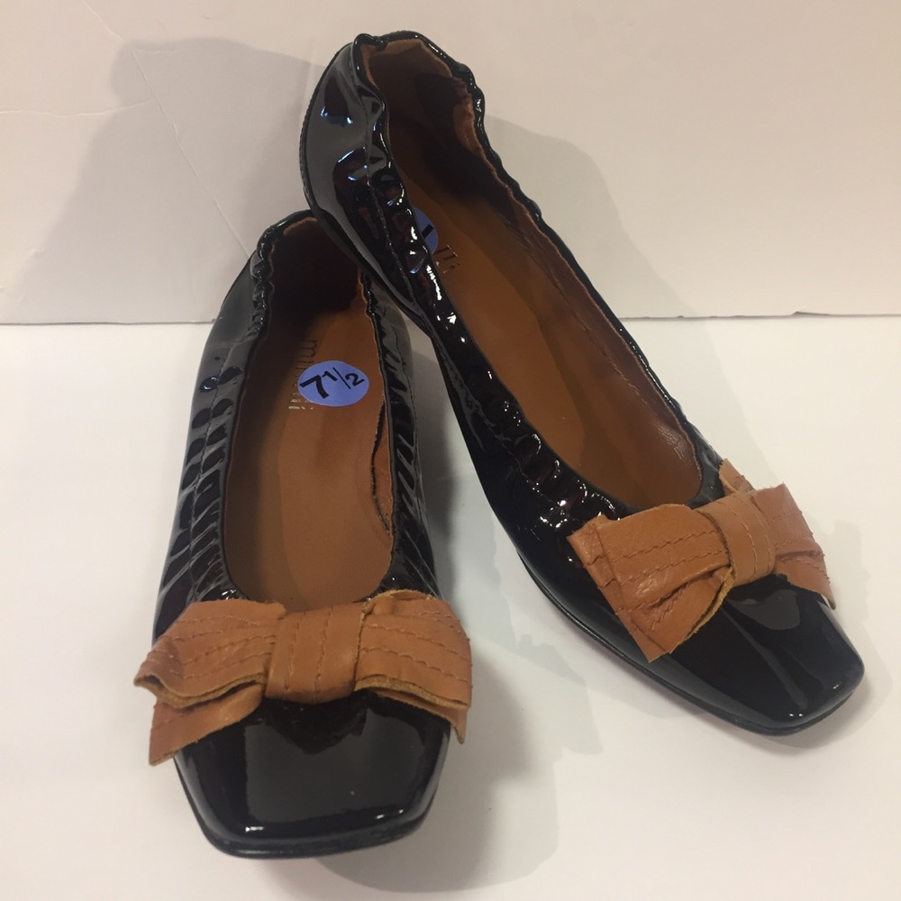 [Minelli] black shoes flats women’s 7 1/2 bow